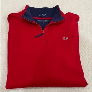Vineyard Vines Quarter Zip Red Size L
